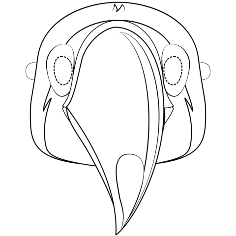 Toucan Mask Coloring Page